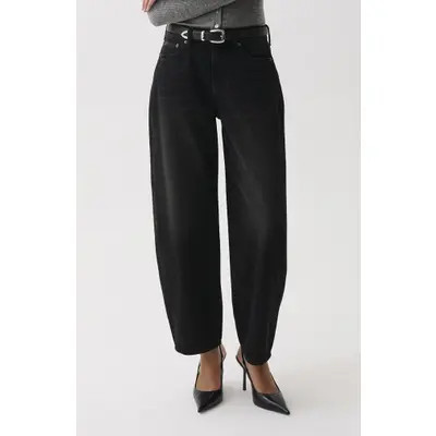 Pistola Sacha High Waist Barrel Leg Jeans in Spark at Nordstrom, Size 27 | Nordstrom