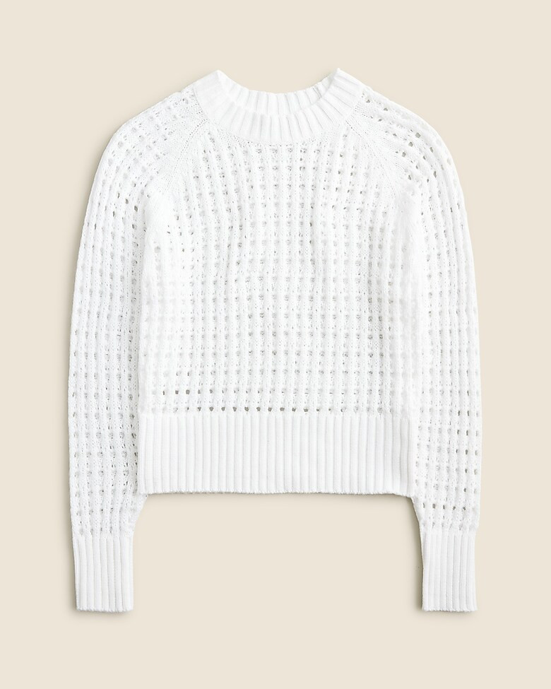 Pointelle crewneck sweater | J. Crew US