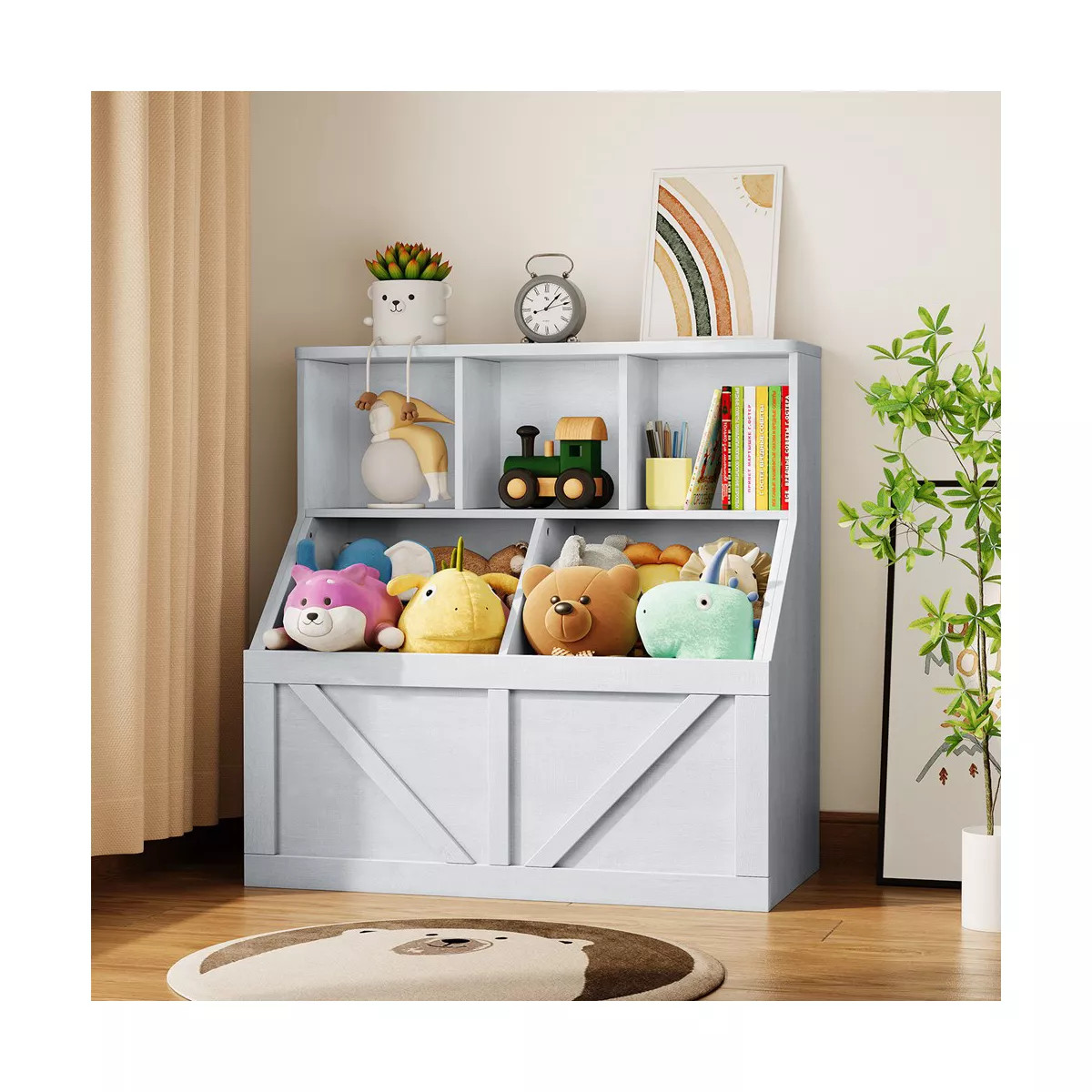 Whizmax Kids Bookshelf, Bookcase Footboard, Toy Storage Cubby, Children's Toy Shelf, 35.4" L Toy ... | Target