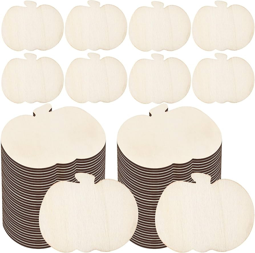 Blulu 24 Pcs Thanksgiving Wooden Pumpkin Cutouts Unfinished Pumpkin Wood Crafts Pumpkin Wooden Or... | Amazon (US)