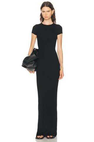 Eterne Cap Sleeve Maxi Dress in Black | FWRD 