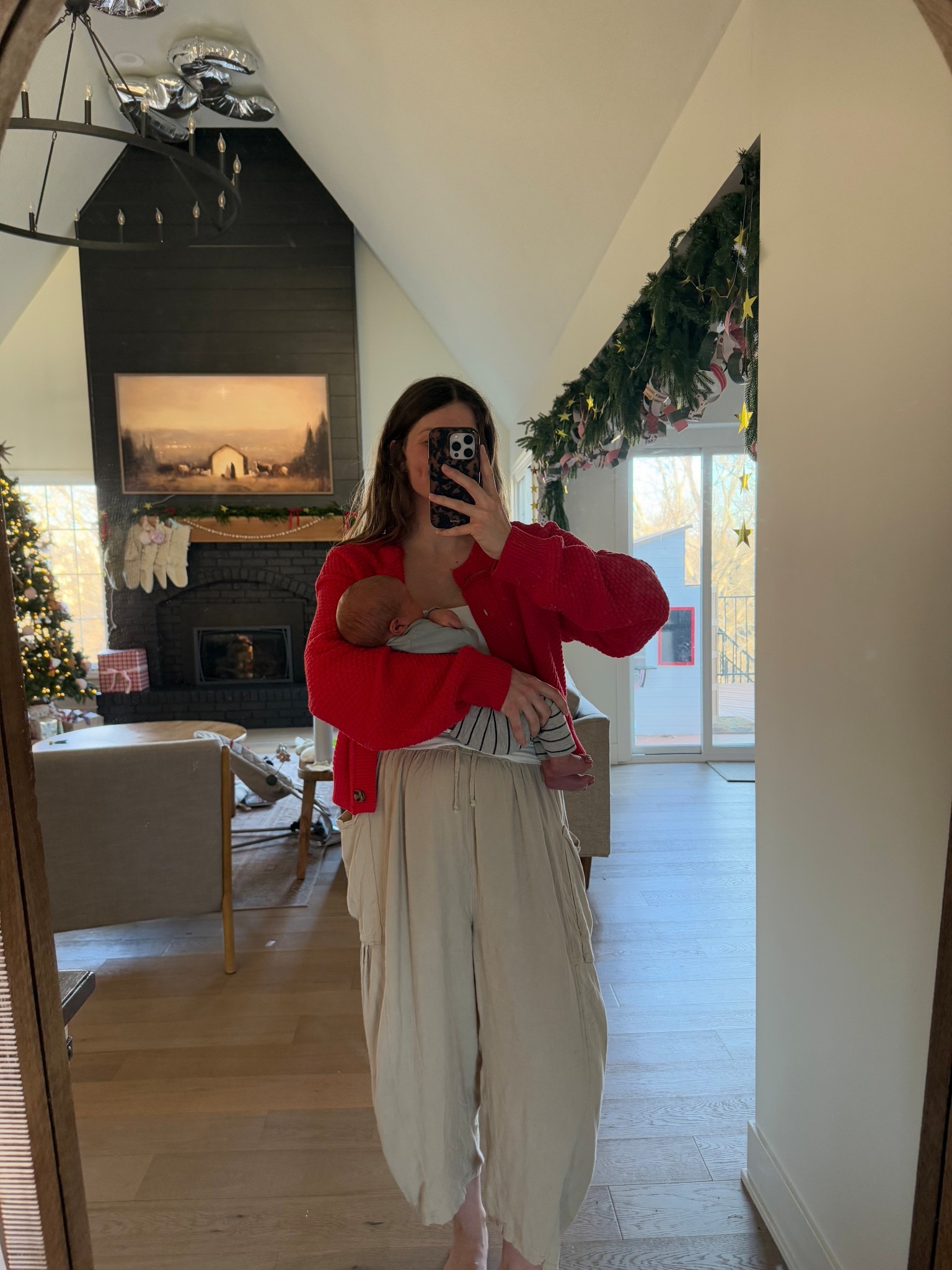 wearing a small in cardigan and nursing tank! xs in pants, waistband is very stretchy and comfy! 

Postpartum outfit 

#LTKHoliday #LTKBaby #LTKmomlife