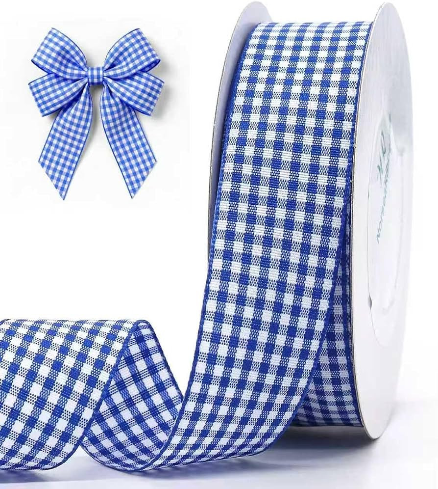 Gingham Ribbon1-Inch Checkered Ribbon Wide Taffeta Plaid Ribbon 25 Yard Roll Assorted Spring East... | Amazon (US)