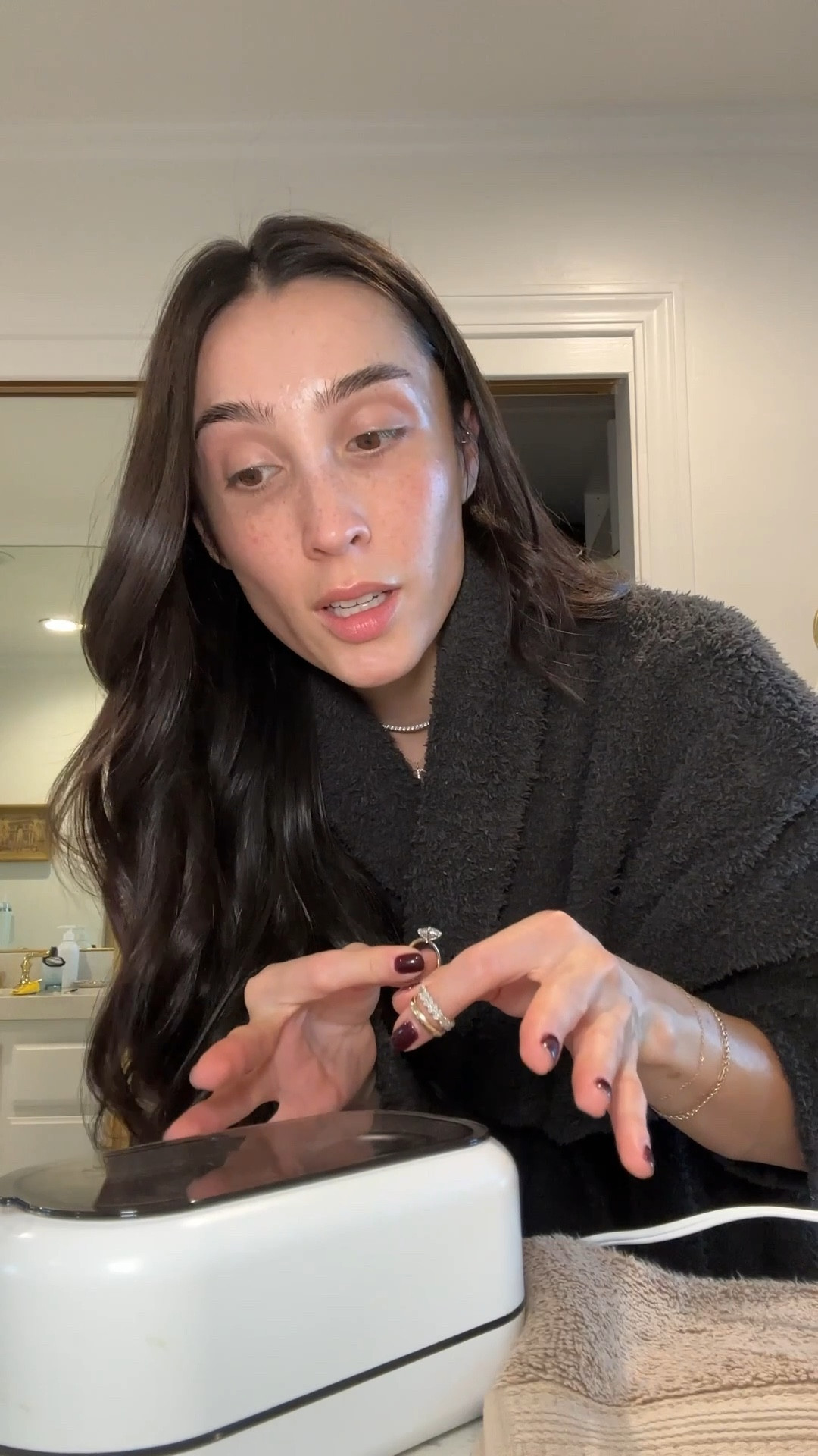 Easiest way to clean my jewelry - I just throw them in and turn this on when I’m getting ready! Everything comes out soo shiny.

#LTKGiftGuide #LTKWedding #LTKFindsUnder50