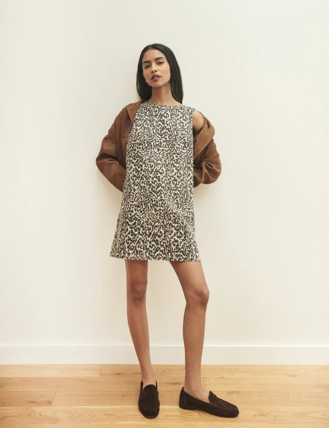 Leopard Print Denim Izzie Mini Dress | Nobody's Child