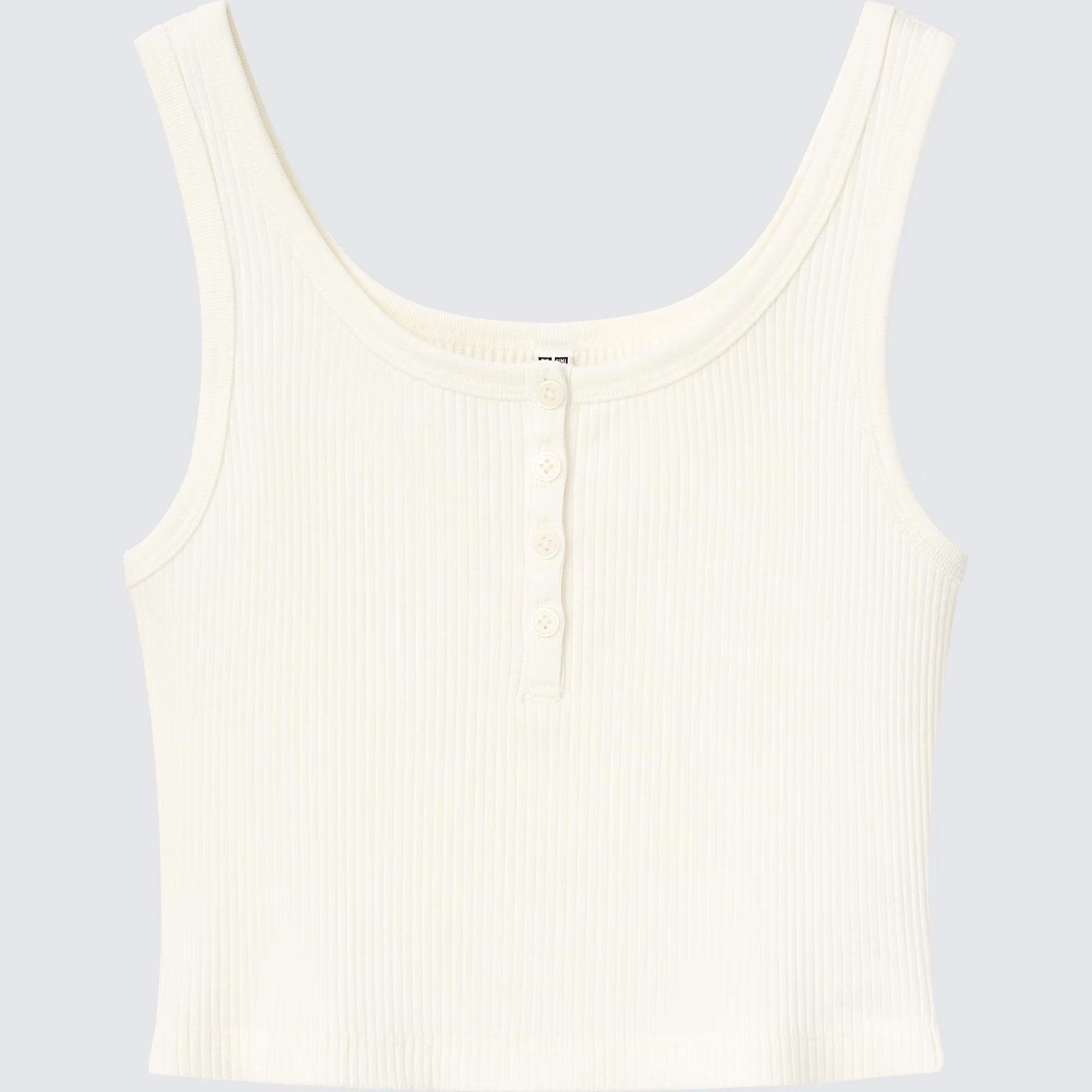 Ribbed Henley Cropped Tank Top (Women) | UNIQLO US | UNIQLO (US)