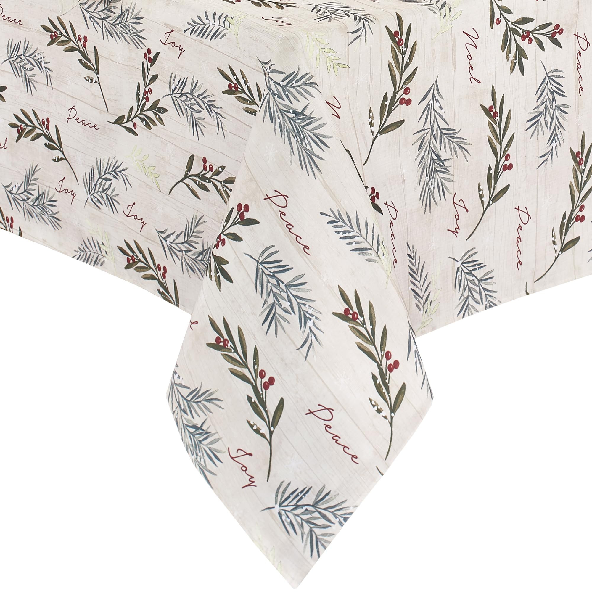 Elrene Home Fashions Holiday Tree Trimmings Wrinkle Resistant Fabric Tablecloth, Christmas, 52"X7... | Amazon (US)