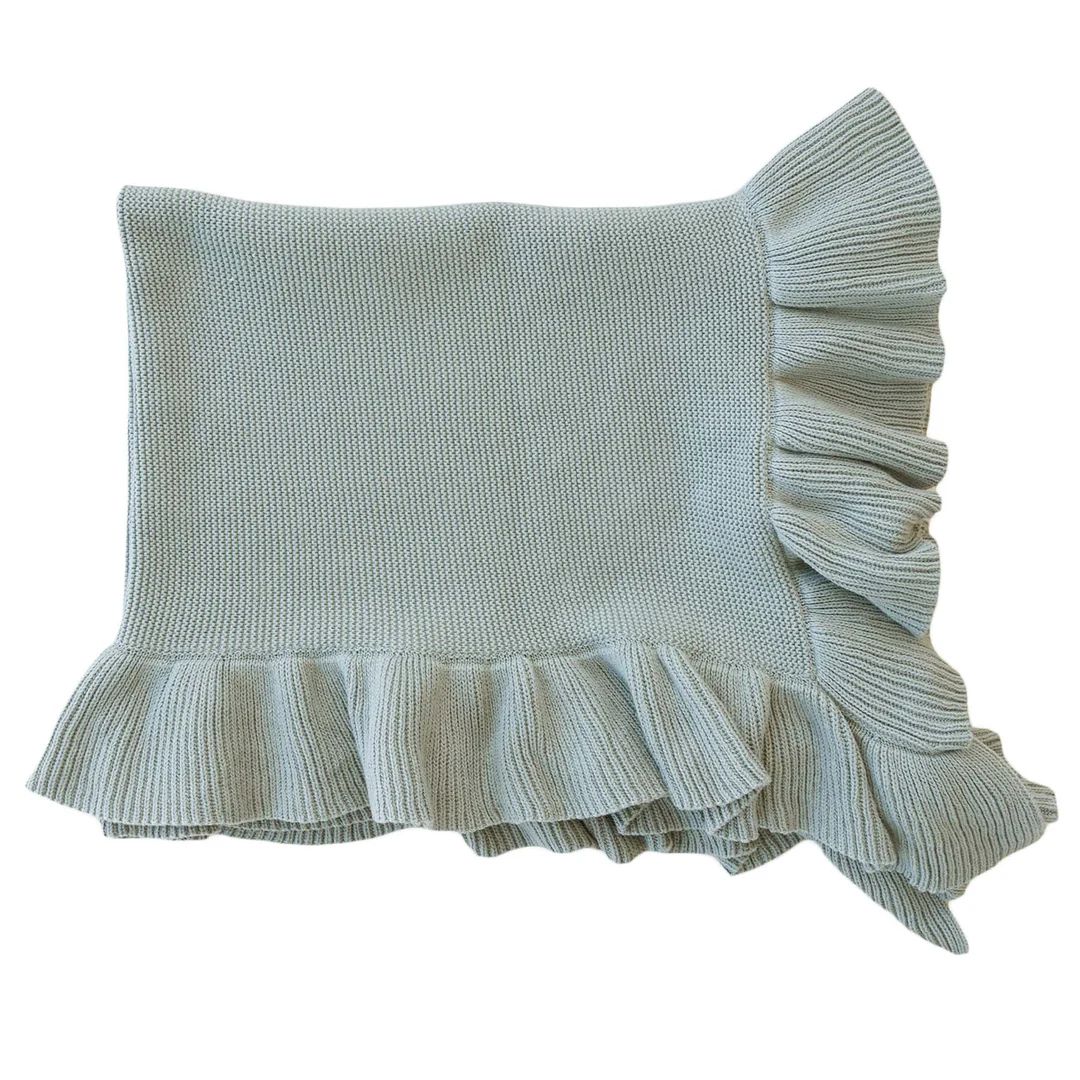 Knit Blanket With Ruffle | Caden Lane