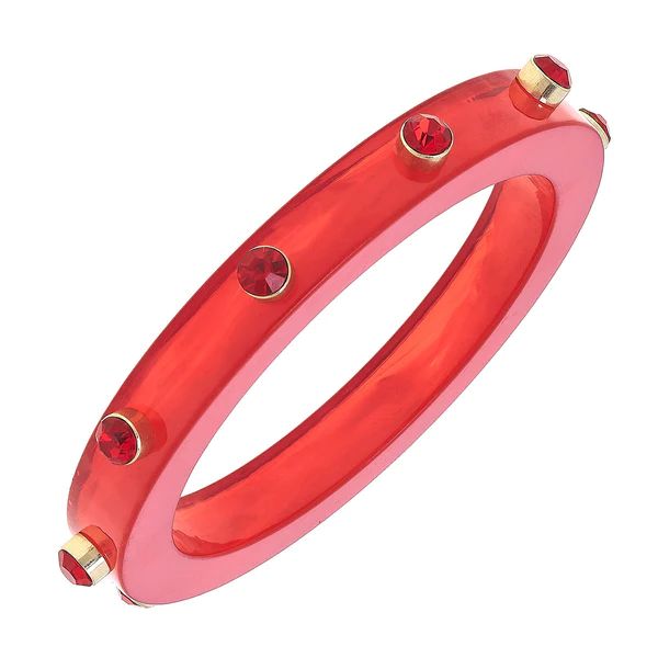 Renee Resin and Rhinestone Bangle in Red | CANVAS