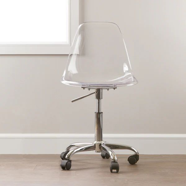 South Shore Clear Acrylic Office Chair with Wheels | Bed Bath & Beyond