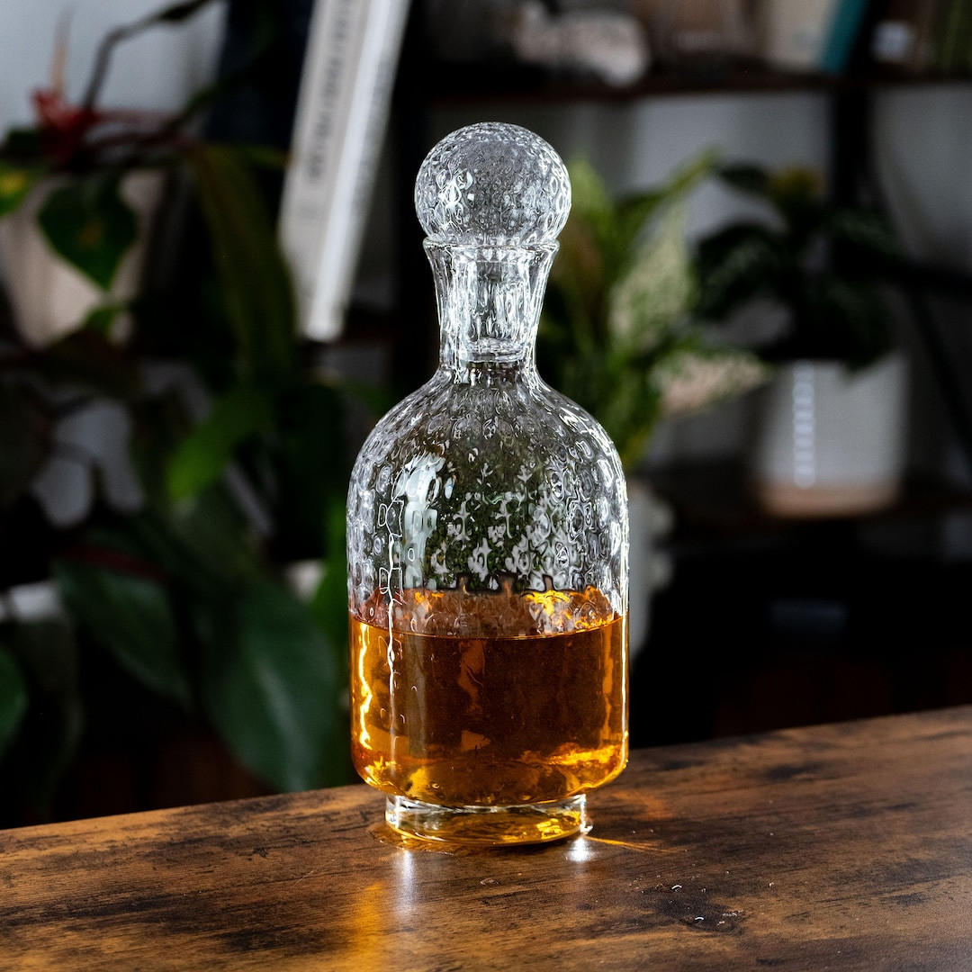 FACET Decanter, Bourbon/Whiskey Carafe, Glass Decanter | Etsy (US)