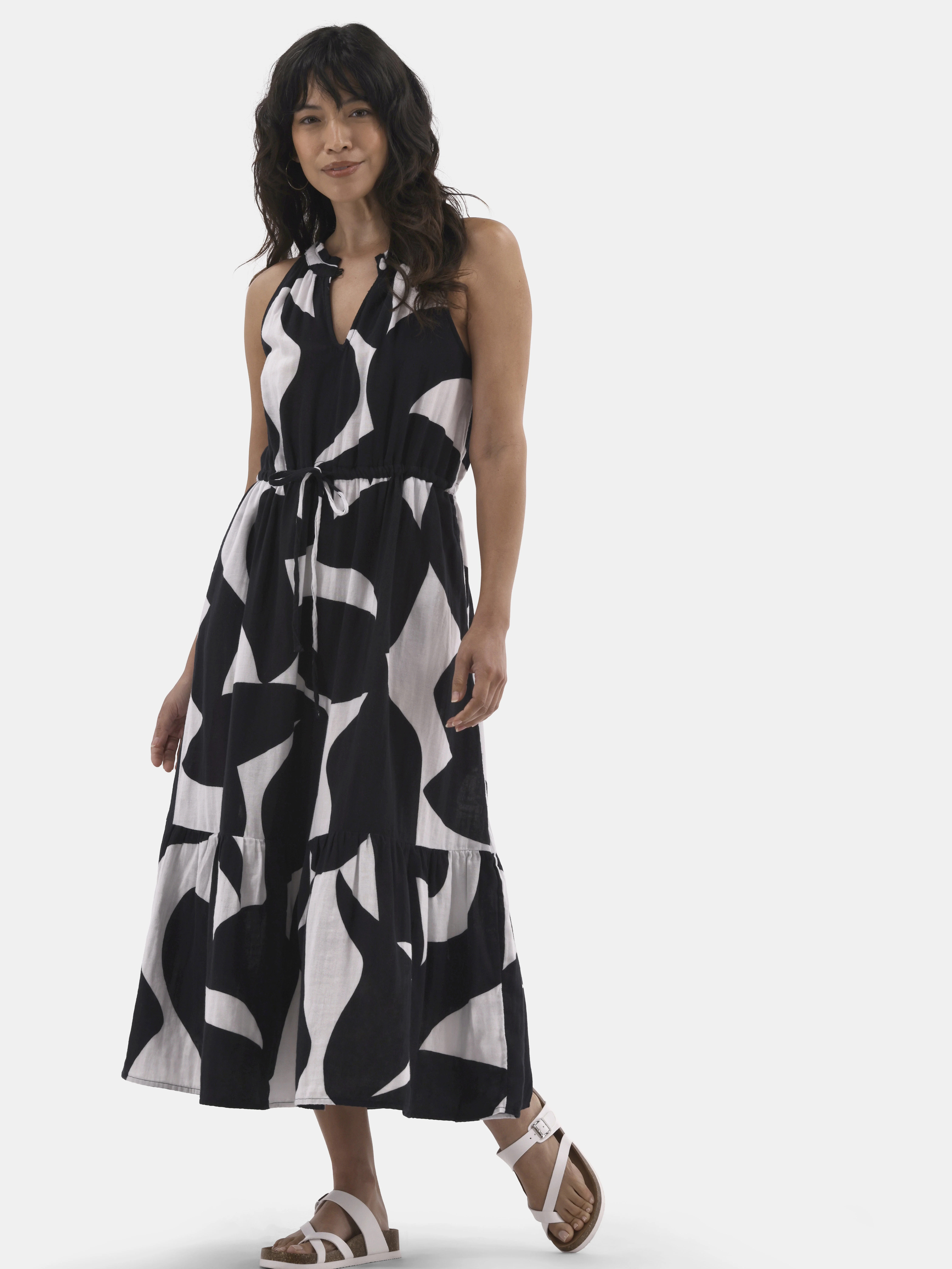 Time and Tru Women's Sleeveless Double Cloth Dress, Sizes XS-XXXL | Walmart (US)