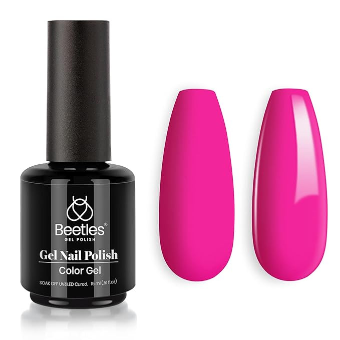 Beetles Gel Nail Polish Electric Pink Color Summer Soak Off LED Nail Lamp Gel Polish -SIZE: .5 fl... | Amazon (US)