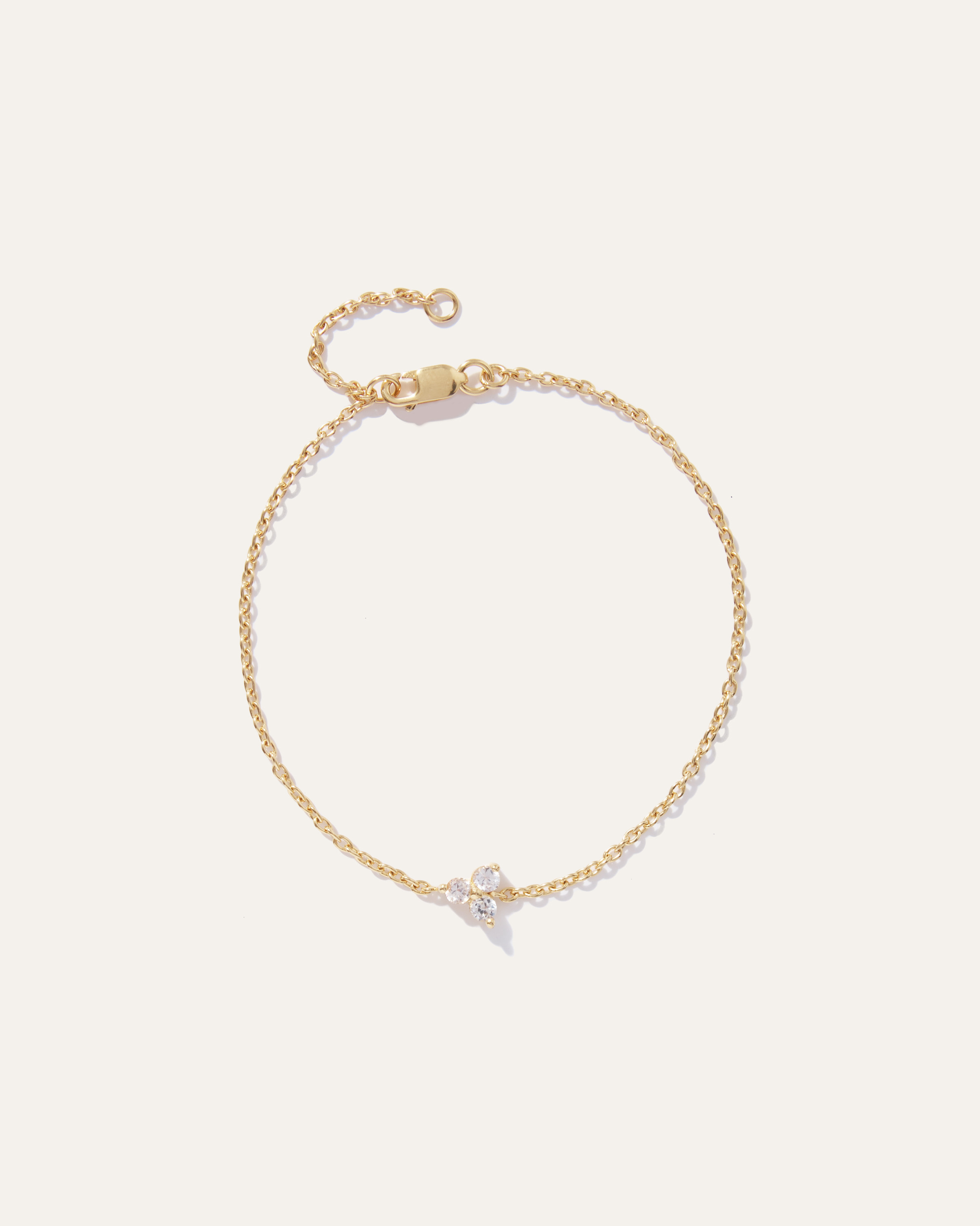 Quince | Women's White Sapphire Triad Bracelet in Gold Vermeil | Quince