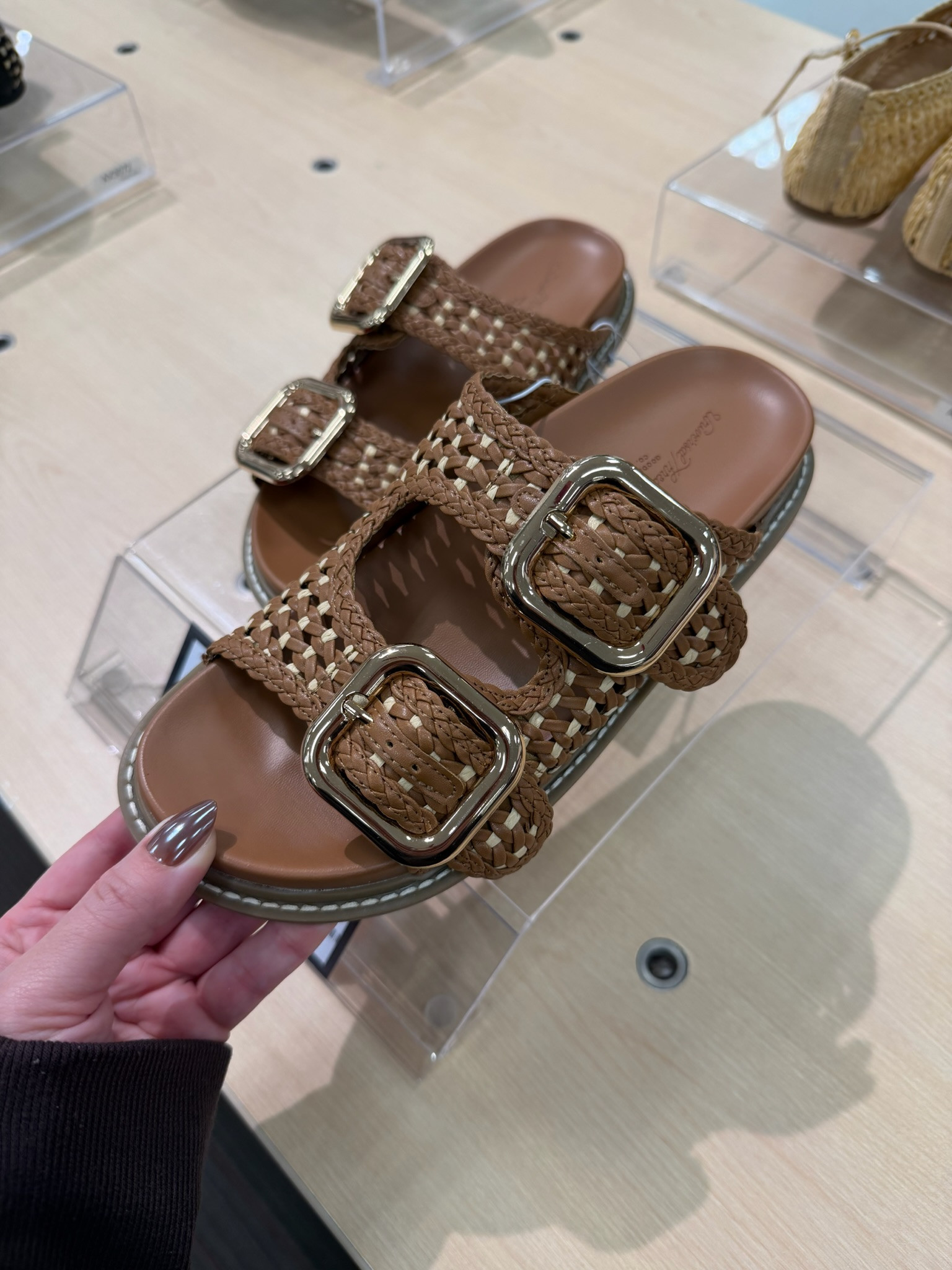 You guys loved the Kylie slides last year and these are SO similar and just as good. The Women’s Collin Sandals from Universal Thread™ have that same elevated, designer-inspired look with the oversized buckle detail, but they’re super comfortable thanks to the memory foam insole. The woven texture and warm brown tone make them perfect for vacation outfits beach, resort wear, or just throwing on with denim and a tank for an effortless everyday look. They feel way more expensive than they are and will literally go with everything in your summer wardrobe!🏝️
gallery wall, date night outfits, winter denim, sunday hoodie, vacation outfits beach, work outfits, resort wear, plus size fashion, business casual workwear, winter outfits women, brown slide sandals, summer sandals women, woven sandals, comfortable sandals, casual chic style, everyday summer outfit 

 #LTKgrwm #LTKootd #LTKSeasonal