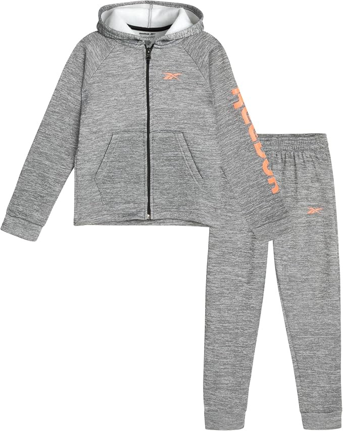 Reebok Baby Toddler Boys' Sweatsuit Set - 2 Piece Full Zip Up Fleece Hoodie Jogger Pants Set Play... | Amazon (US)