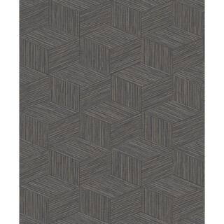 Walls Republic 3 Dimensional Faux Grasscloth Wallpaper Charcoal Paper Strippable Roll (Covers 57 sq. | The Home Depot