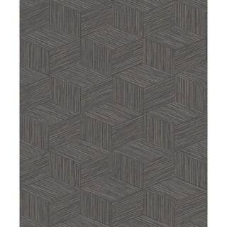 Walls Republic 3 Dimensional Faux Grasscloth Wallpaper Charcoal Paper Strippable Roll (Covers 57 sq. | The Home Depot