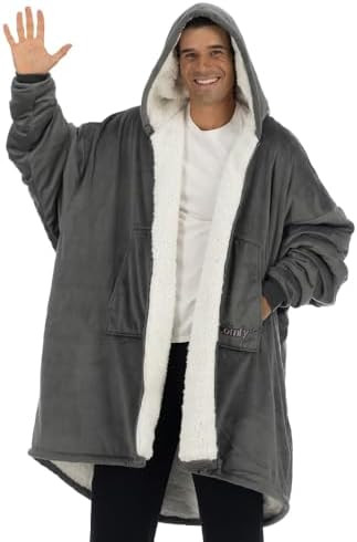 THE COMFY Original | Sherpa Lined Microfiber Fleece Wearable Blanket, Oversized Design with Hood ... | Amazon (US)