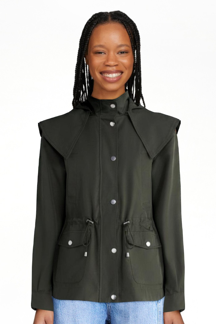 Free Assembly Women's and Women's Plus Cinched Utility Jacket with Hood, Sizes XS-4X | Walmart (US)