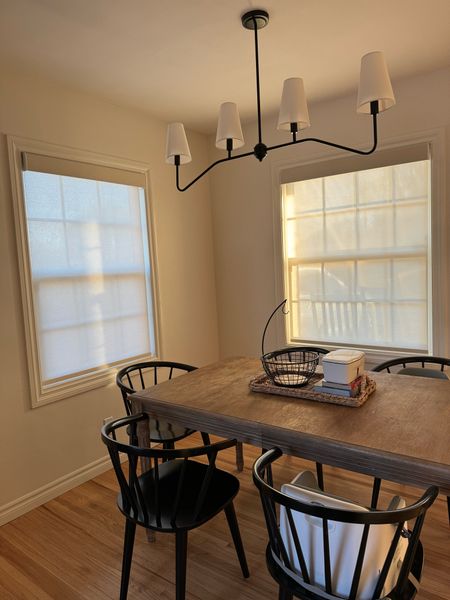 Our Dining Room • dining chairs, dining table, dining table set up, booster seat, pendant lighting, chandelier, dining room light, table decor • 

#LTKhome