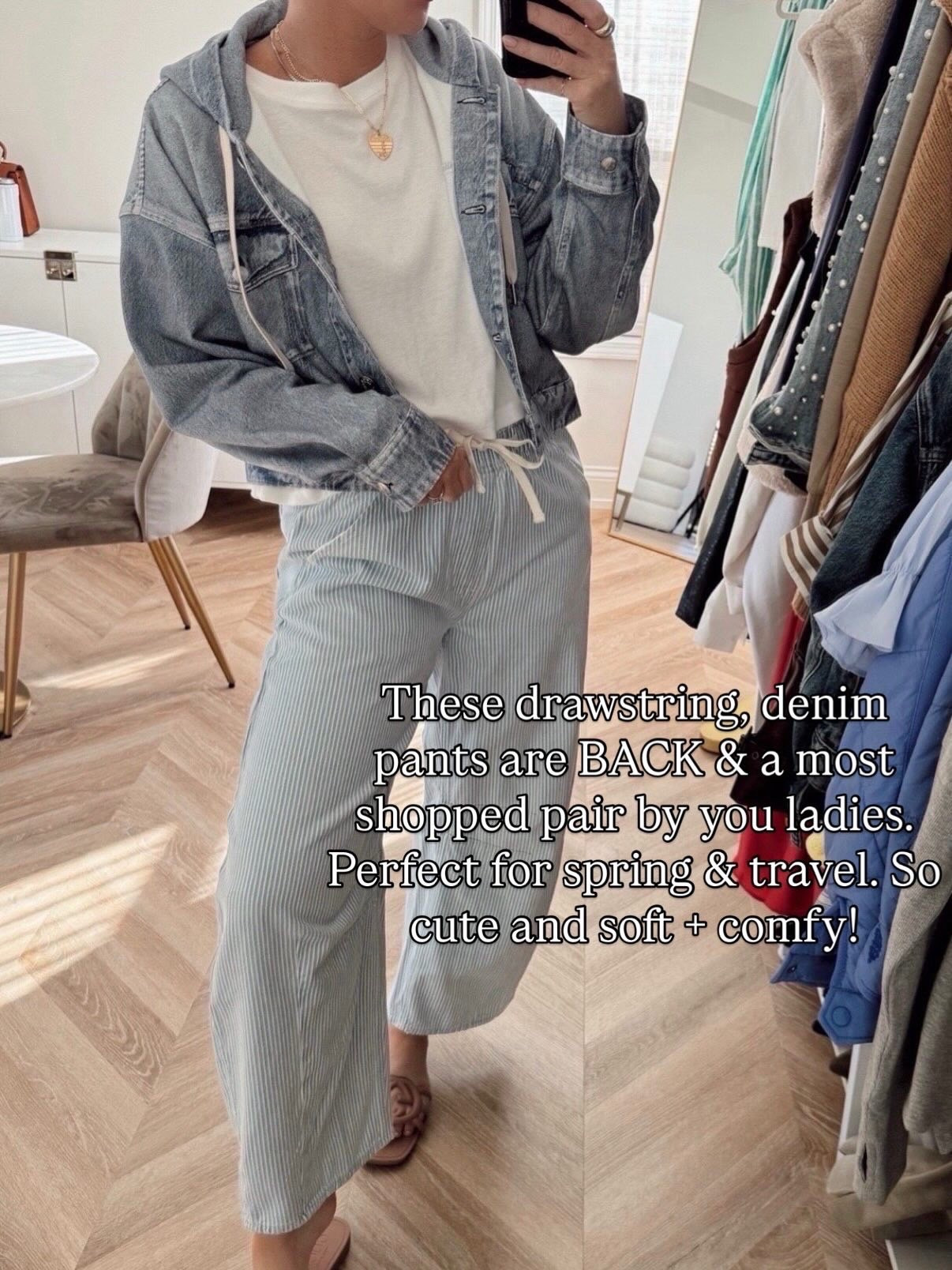 Best seller pants: My pants are RESTOCKED in all sizes! More colors too! 🤍. Wearing a small. 

Jeans. GAP. fall outfit. Denim jacket. Tie waist denim. Spring trends. 


#LTKSaleAlert #LTKootd #LTKSeasonal