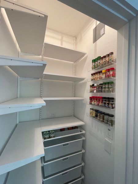 My favorite acrylic wall spice racks .
This was a very small step-in pantry and made  great sense on the empty wall.

#pantry #spicerack

#LTKfamily #LTKhome