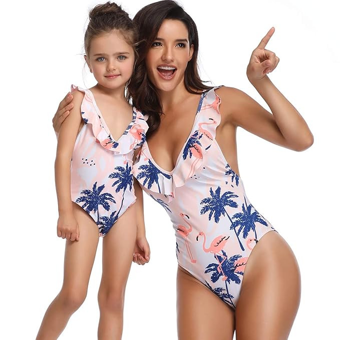 Swimsuits for Girls Women One-Piece Swimwuit Bikini Bathing Suit Mother and Daughter Swimwear Fam... | Amazon (US)