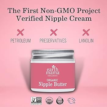 Organic Nipple Butter Breastfeeding Cream by Earth Mama | Lanolin-free, Safe for Nursing & Dry Sk... | Amazon (US)