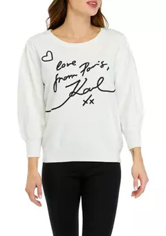 KARL LAGERFELD PARIS Women's Love Graphic T-Shirt | Belk