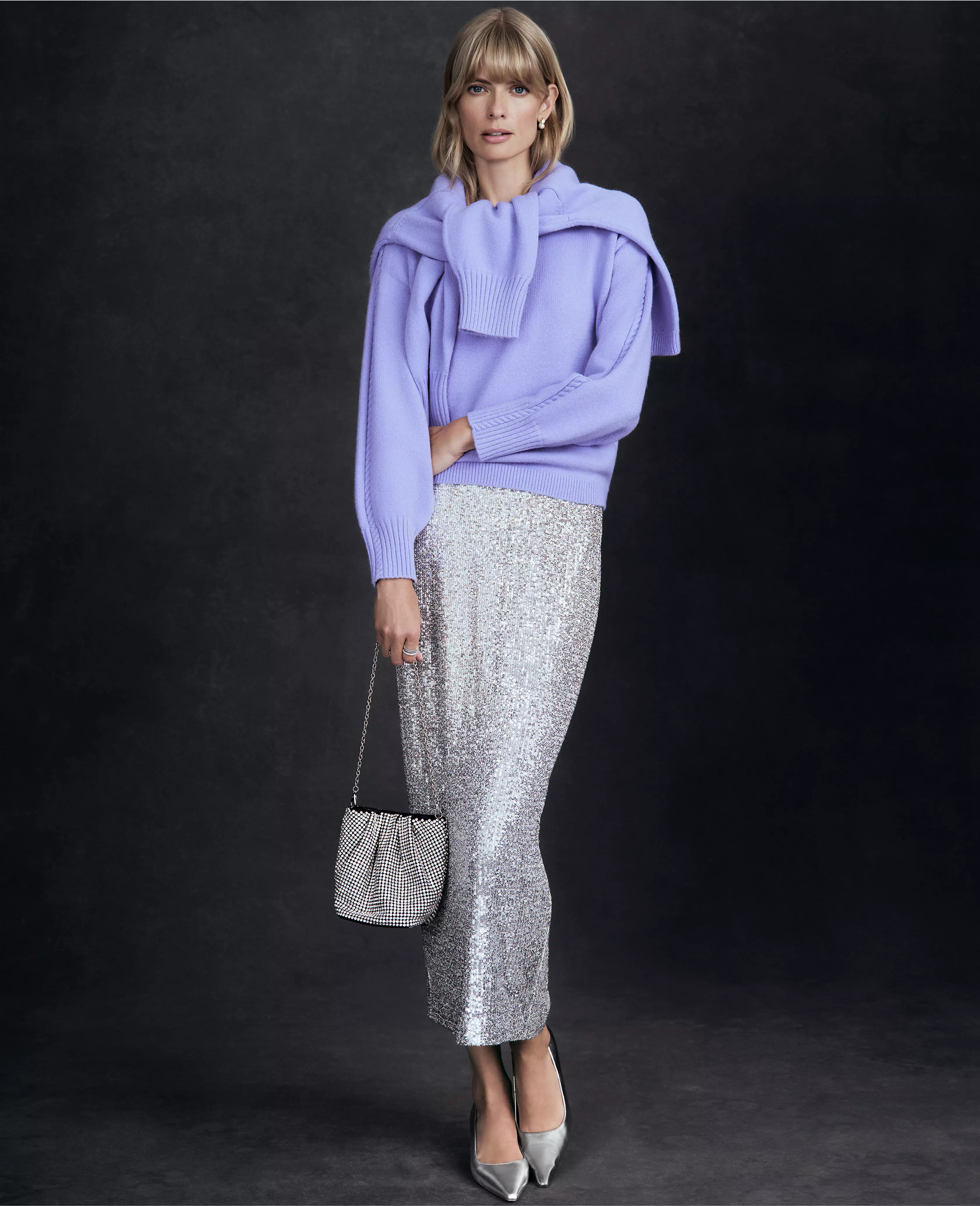 Sequin Column Midi Skirt | Ann Taylor (US)