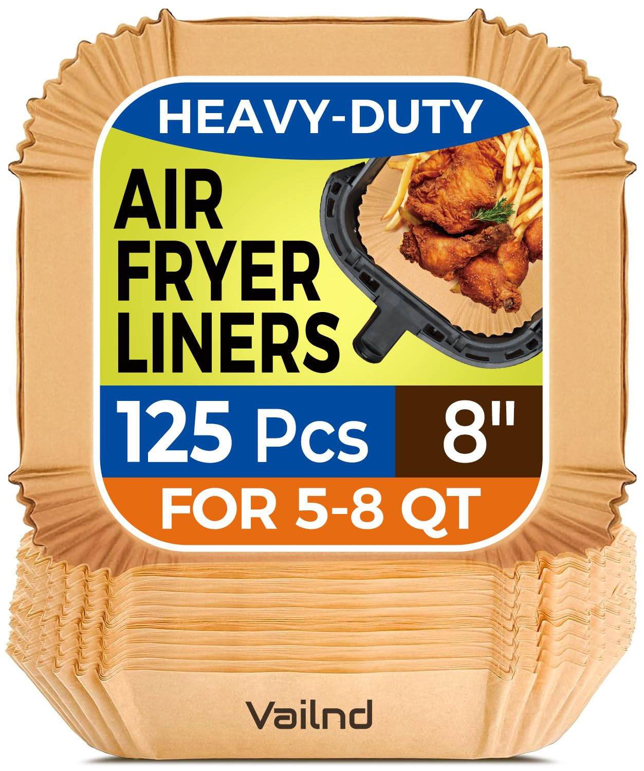 Air Fryer Paper Liners, 125Pcs Parchment Paper, Air Fryer Liners Disposable for Microwave, Non-St... | Amazon (US)