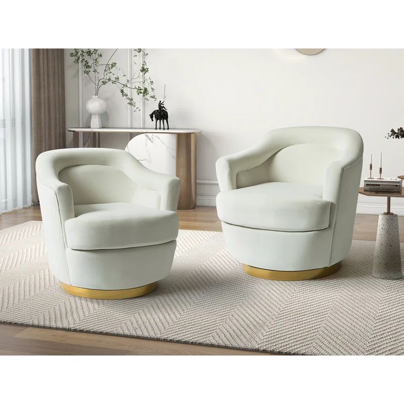 Lundquist Upholstered Swivel Barrel Chair | Wayfair North America