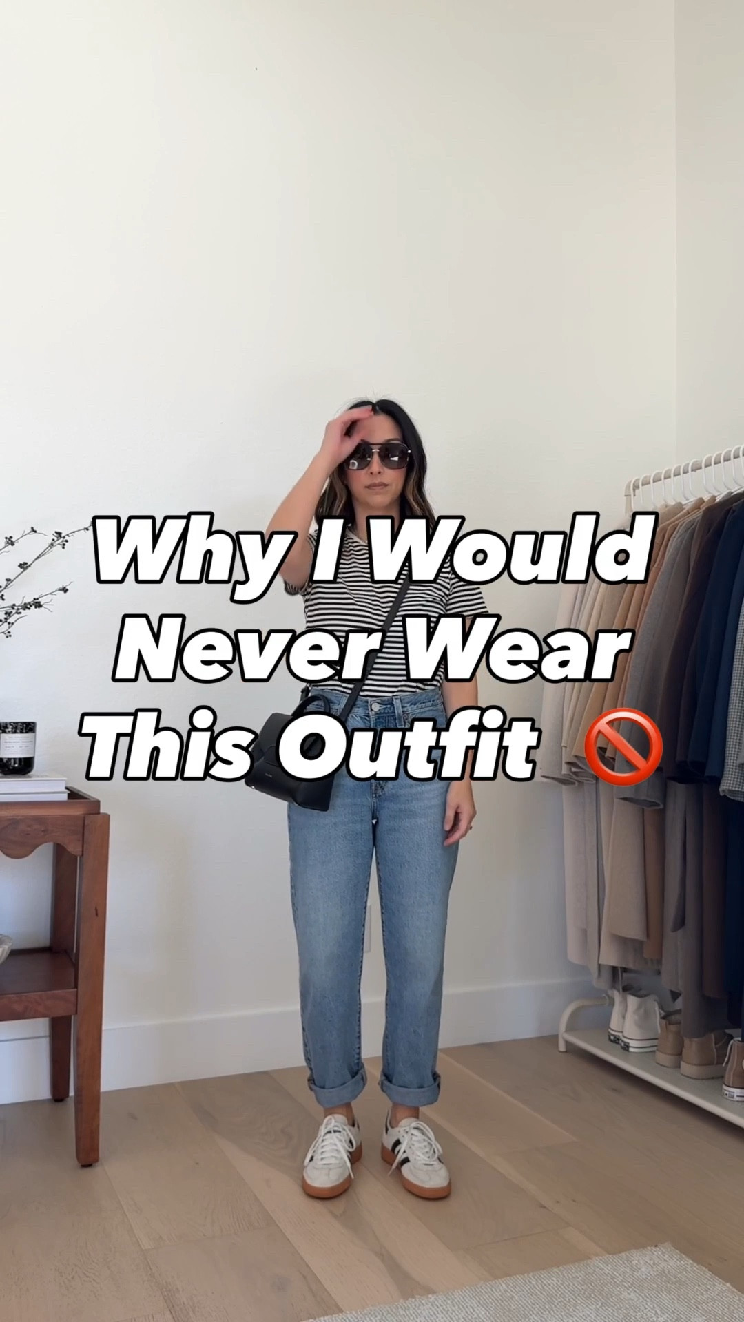 Why I would never wear this outfit, and how I would change it to make it more elevated ft. cuffed jeans and tight tees. 

Updated Outfit Details

Aritzia tee medium
Quince cotton sweater small
AGOLDE Valen jeans 24 - cut hems
J.Crew socks - old
Larroude sneakers 6 - run small
Mansur Gavriel tote - color is old
Celine sunglasses
Quince earrings
Dorsey James necklace 15"

Petite style

#LTKSeasonal #LTKmomlife #LTKPetite