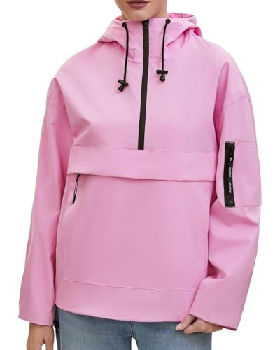 PUFFIT Rain Jacket Women, Women’s Lightweight Anorak Pullover Hoodie Jacket, Water-Resistant, Perfect for Camping & Travel | Amazon (US)