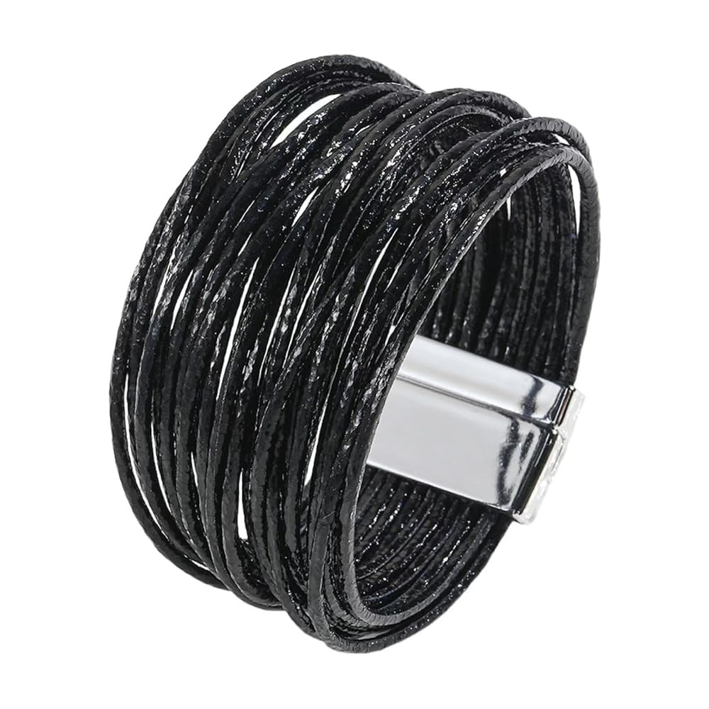 KunBead Leather Sparkly Wrap Bracelets for Women Handmade Braided Boho Multilayer Bracelet Wristb... | Amazon (US)