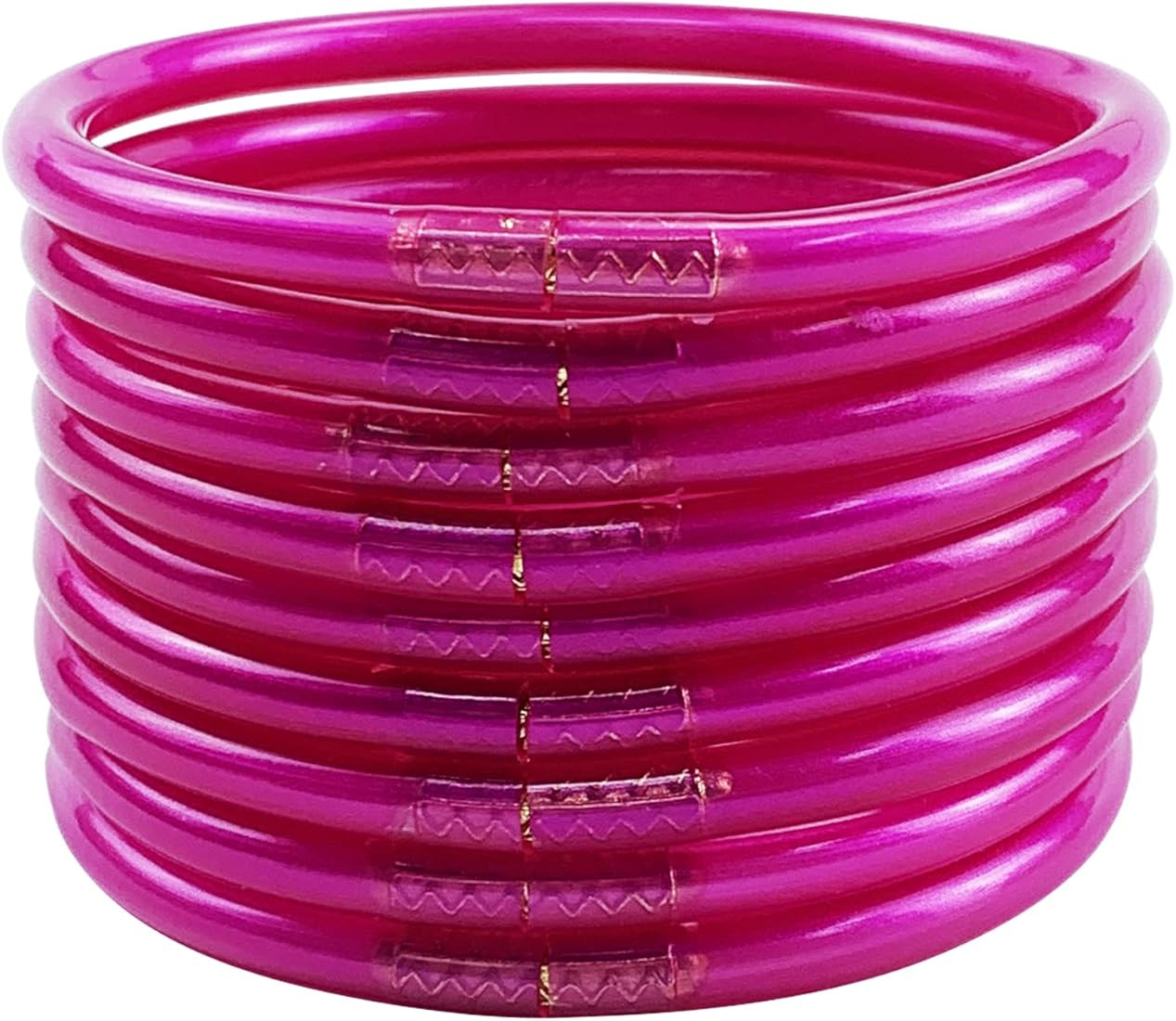 YBMYCM 9PCS Glitter Jelly Bangles Bracelets Set for Women Glitter Filled Jelly Silicone Open Brac... | Amazon (US)