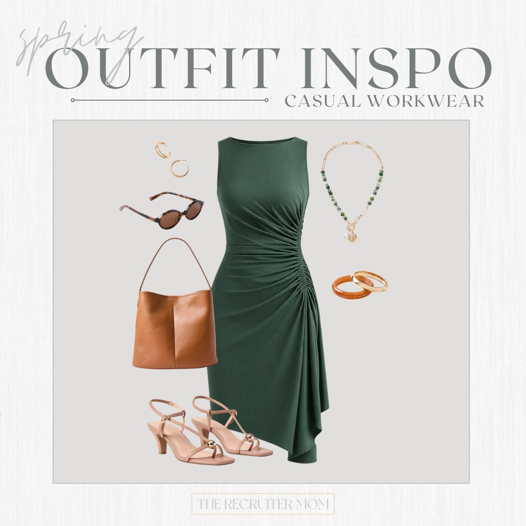 Green Ruched Halter Dress Spring Outfit #casualoutfit #brunchlook #springdress 

 

#LTKMothersDay #LTKSeasonal #LTKMidsize