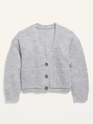 Cropped Button-Front Pocket Cardigan Sweater for Girls | Old Navy (US)