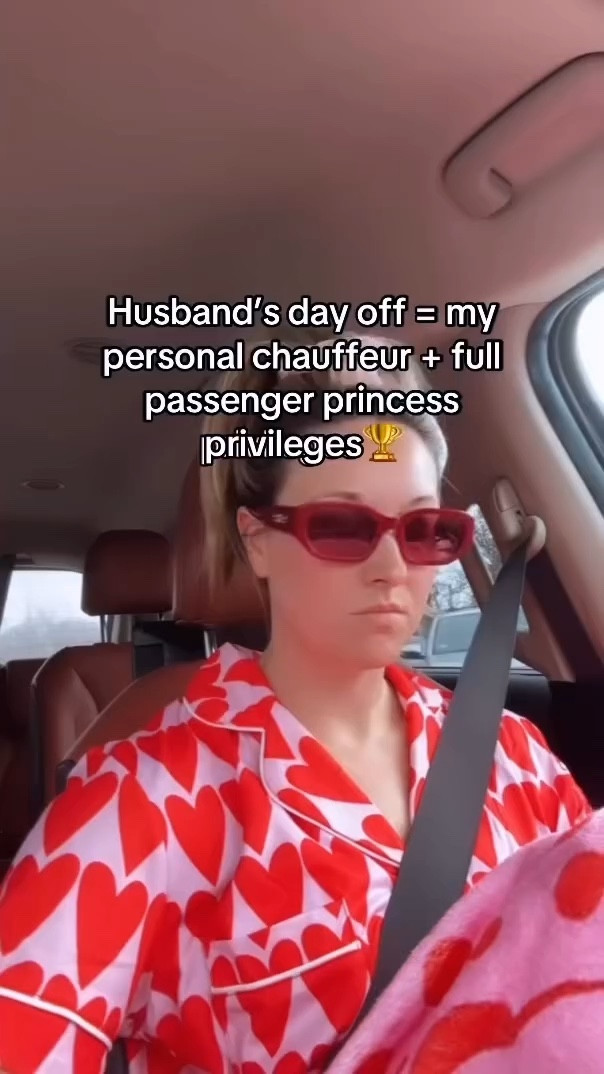 Nobody warns you about how elite it feels when your husband takes the wheel (literally). 

Send this to your partner and let them know it’s THEIR turn to chauffeur😜

#momlife #passengerprincess #momcomedy #hotmessmom #momlifeunfiltered

Valentine’s Day pajamas, pjs, Jammie’s, hearts, red, pink, lounge, comfy, cozy, cute, 


#LTKSaleAlert #LTKMostLoved #LTKFamily
