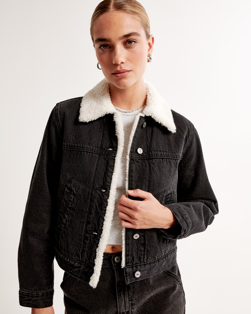 Winterized Denim Sherpa Jacket | Abercrombie & Fitch (US)
