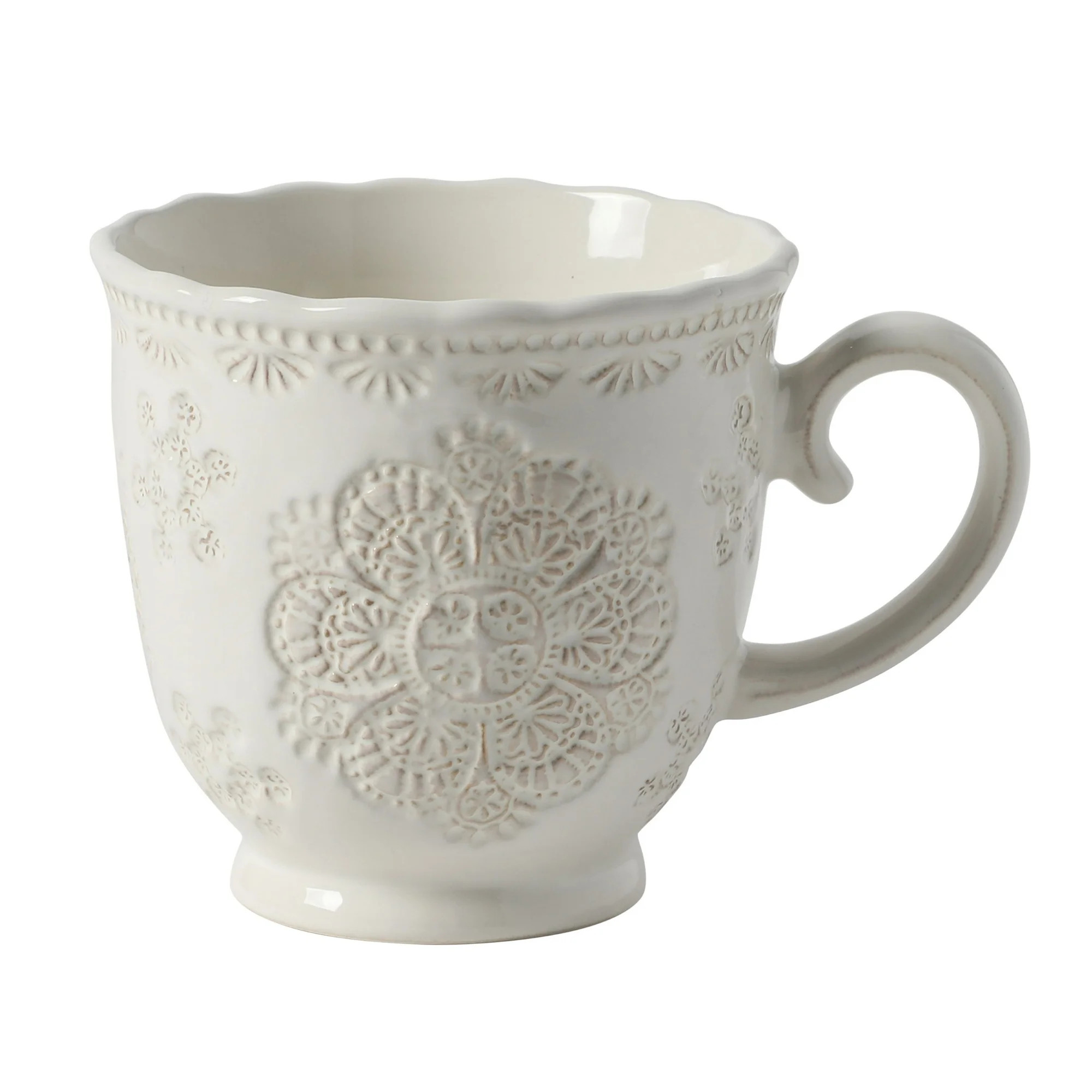 The Pioneer Woman Vintage Lace Mug, White | Walmart (US)
