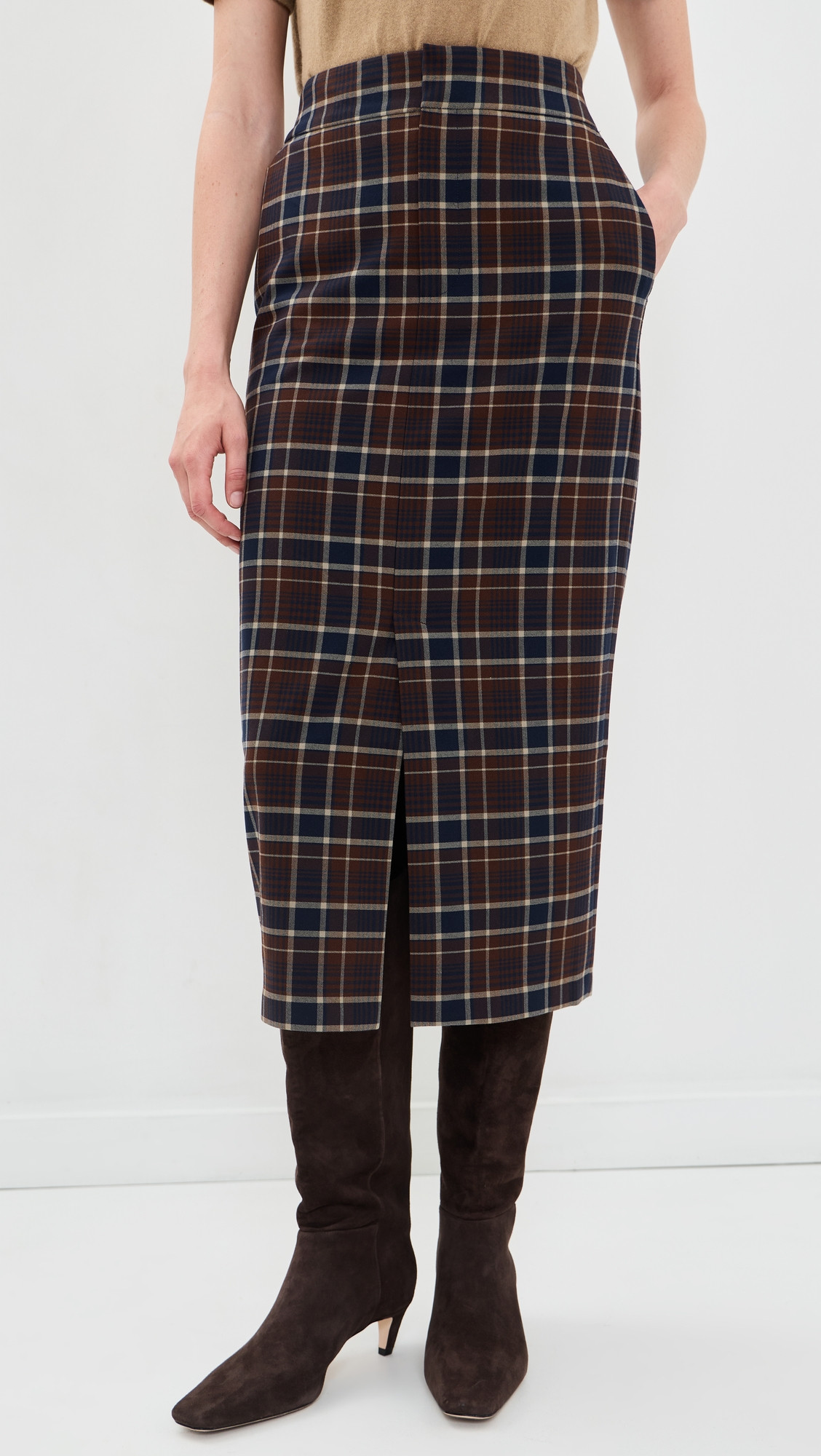Favorite Daughter The Meyer Skirt Toffee Plaid 8 | Shopbop