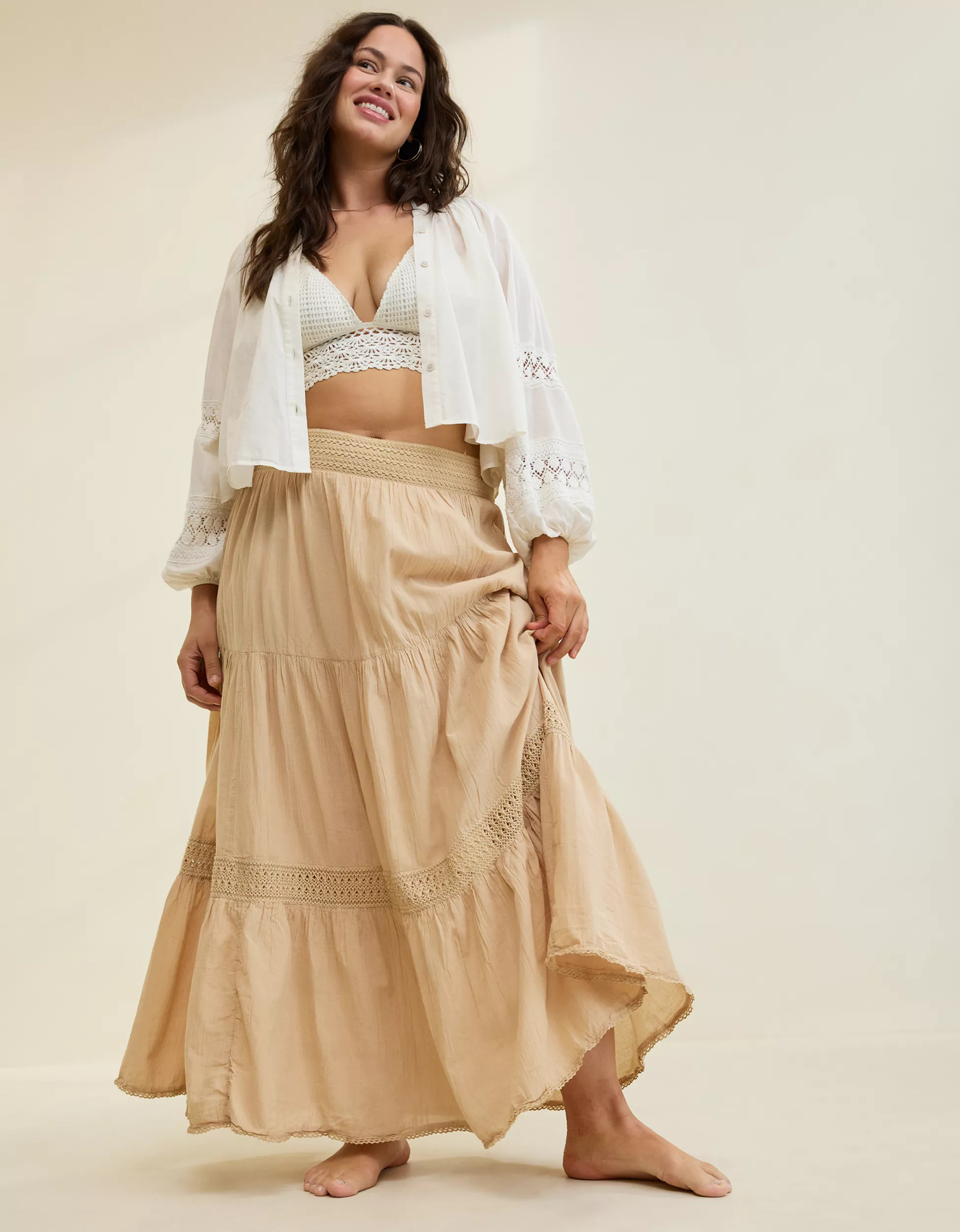 Aerie Crochet The Day Maxi Skirt | Aerie