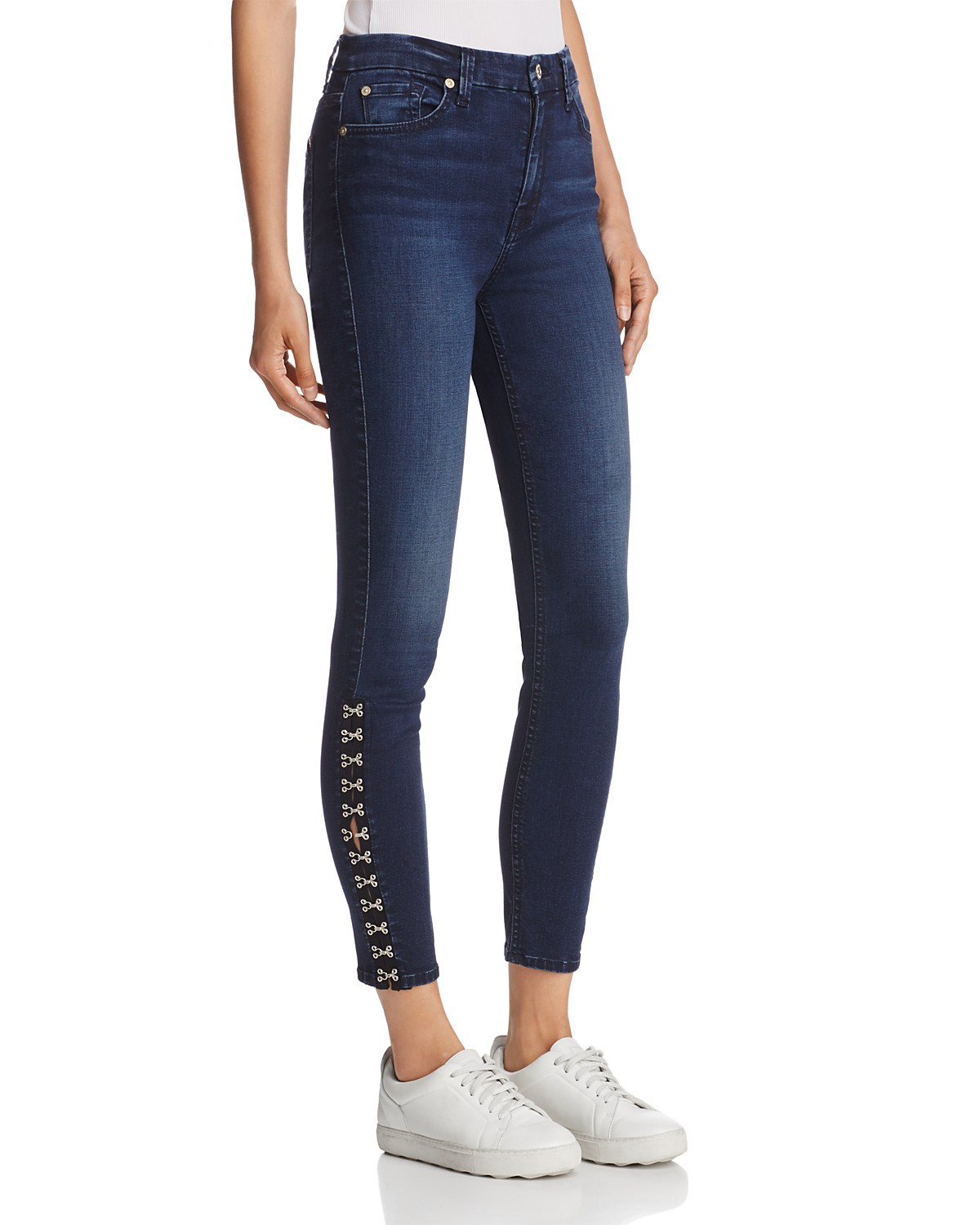 7 For All Mankind WeWoreWhat X Bloomingdale's The Ankle Embellished Skinny Jeans in B(air) Park Aven | Bloomingdale's (US)