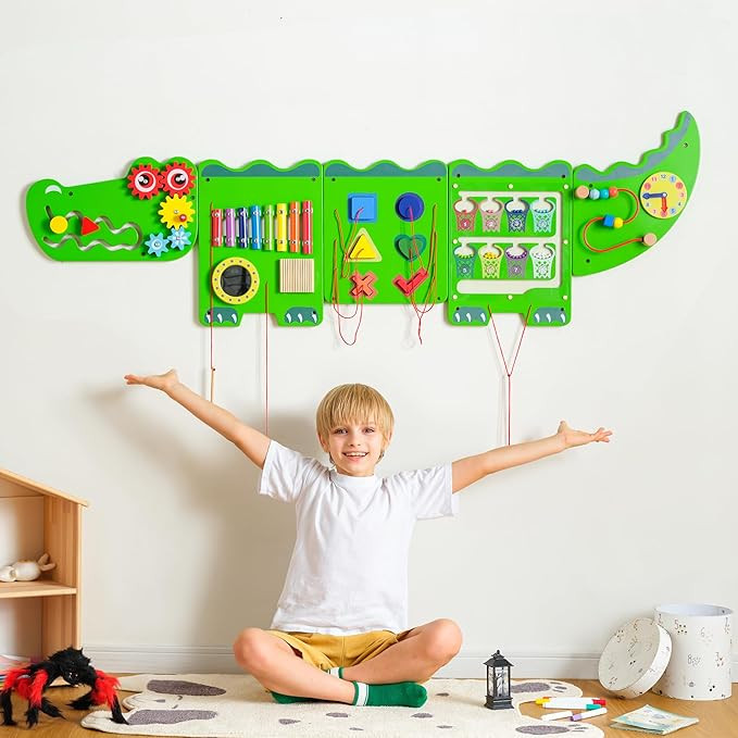 nigwet Crocodile Sensory Toys Activity Wall Panels, Educational Montessori Busy Board for Toddler... | Amazon (US)