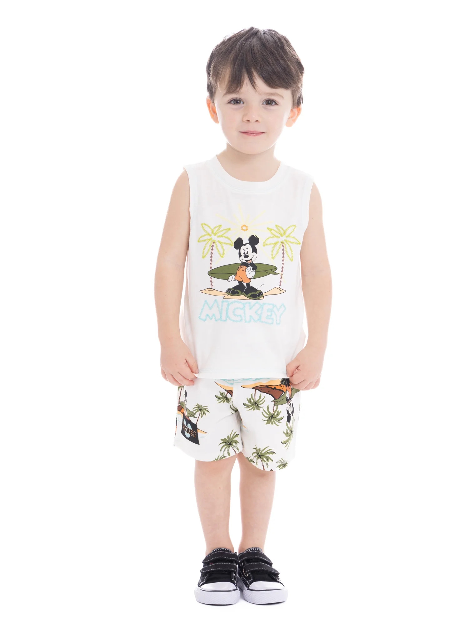 Mickey Mouse Toddler Boys Graphic Print Tank Top and Shorts Set, 2-Piece, Sizes 12M-5T | Walmart (US)
