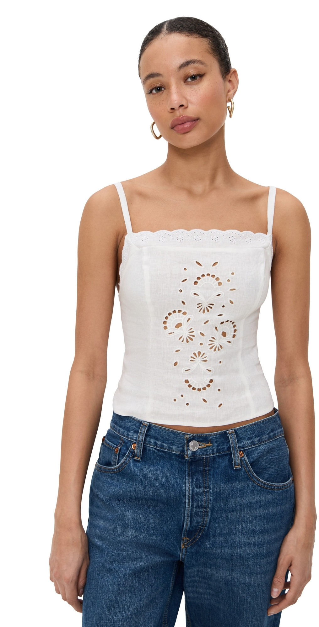 Reformation Eva Linen Top White 4 | Shopbop