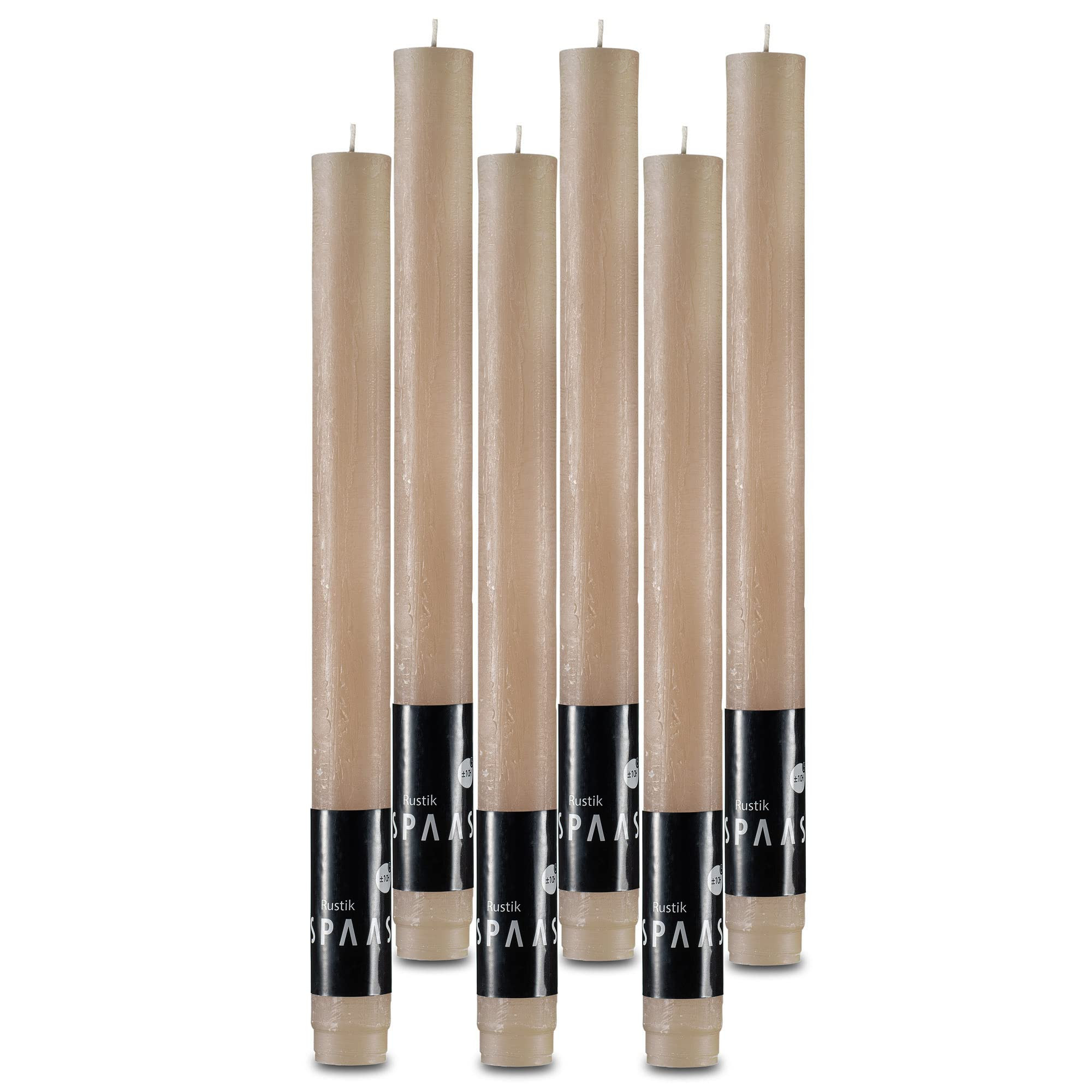 SPAAS Rustic Beige Dinner Candles - 10" Tall Rustic Candles, Set of 6 Dripless Beige Candles - Un... | Amazon (US)