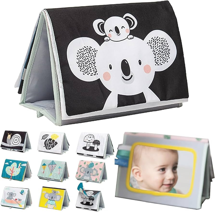 Taf Toys Tummy Time Toys High Contrast Baby Book. Fun, Interactive Crinkle Books for Babies with ... | Amazon (US)